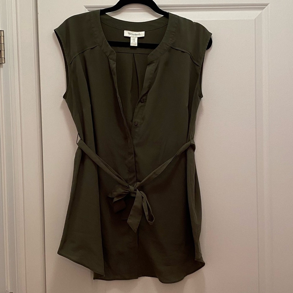Motherhood Maternity khaki blouse